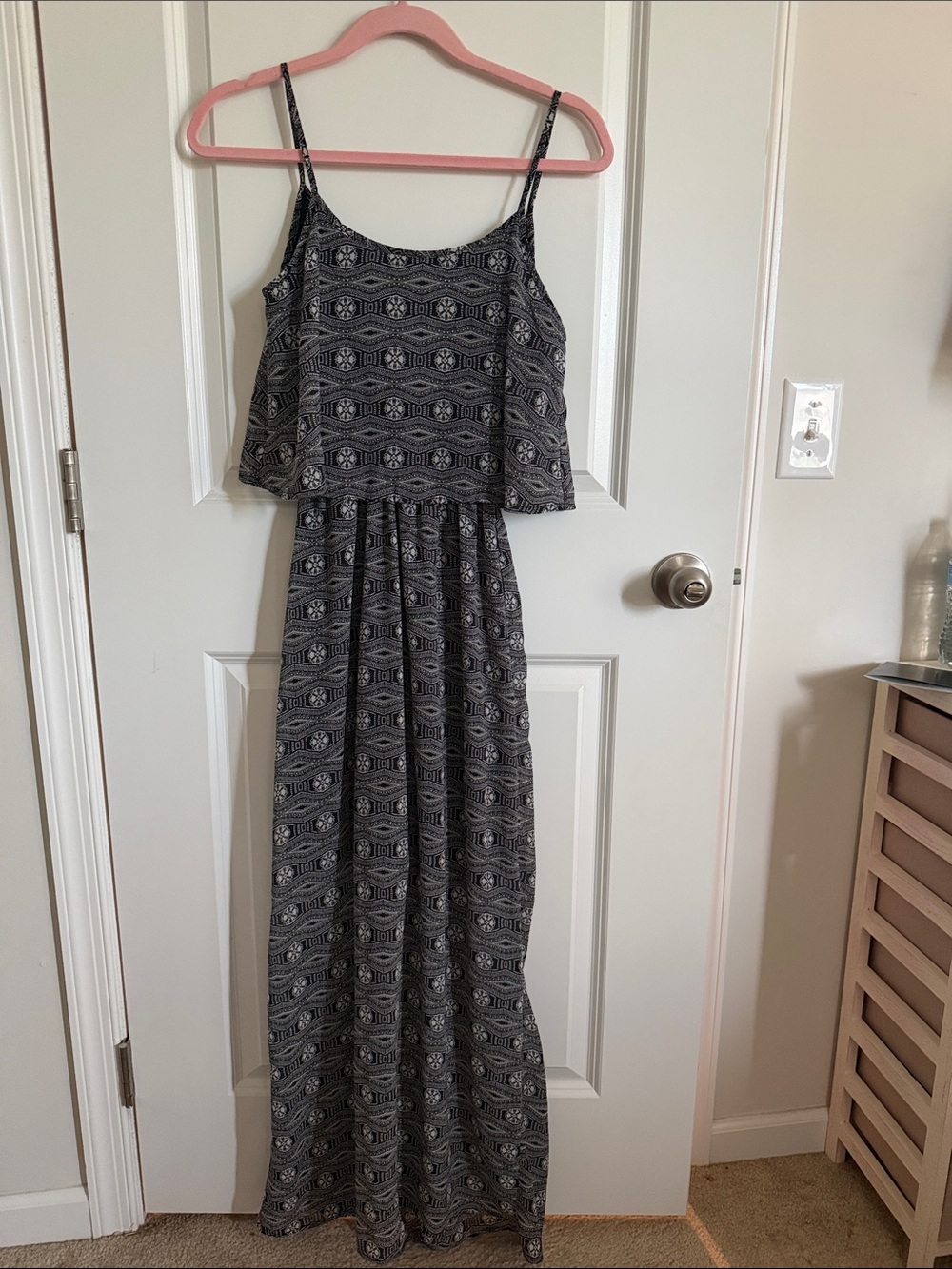 Liberty Love Black and White Printed Maxi Dress